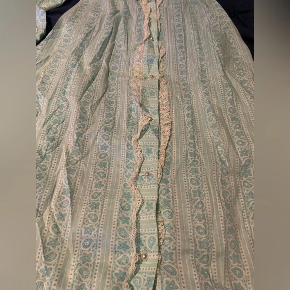 Blue Bishop Sleeve Peter Pan Collar Robe - Picture 5 of 15